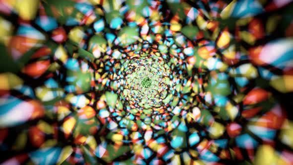 Abstract Stained Glass Pattern Particles Tunnel 01