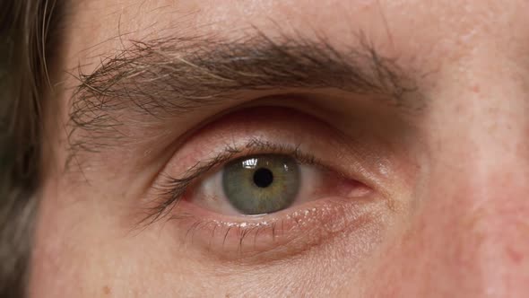 Close up of a Caucasian man eye