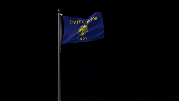 Oregon State Flag With Alpha  2K