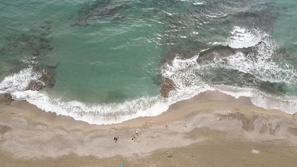 Aerial View of the Beach at the Seaside Resort Town, Turkey