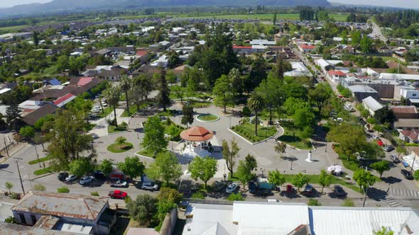 Drone Shot Orbital Medium aerial, Ciudad de san Javier, region del maule near of Talca and Curico CH