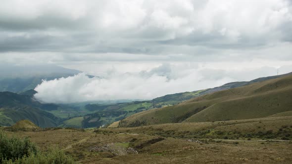 Timelapse of the sky above hills 