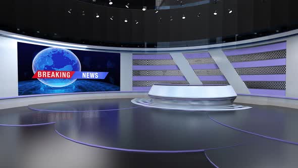 3D Virtual News Studio A005 F