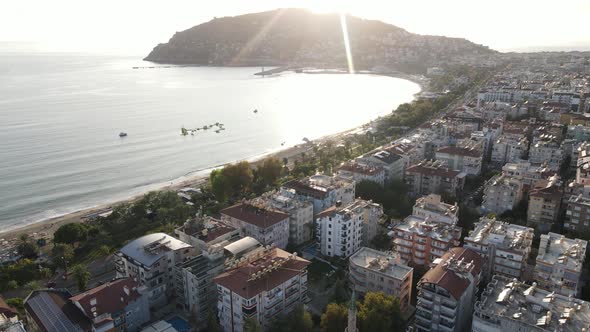 Alanya, Turkey - a Resort Town on the Seashore. Aerial View