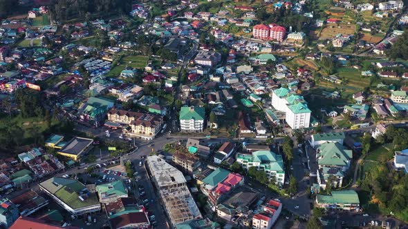 Aerial view of Nuwara Eliya, a small town in Sri Lanka.