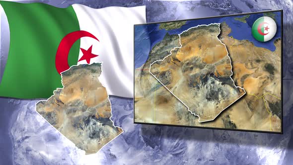 Algeria   Flag And Map Animation alt