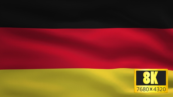 8K Germany Windy Flag Background