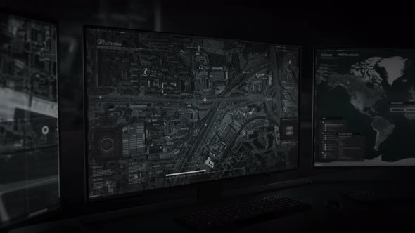 Tracking satellite technology ui is searching for the position of a target alt