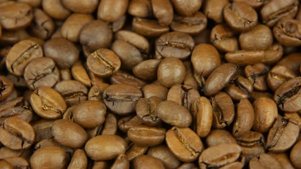 Light-Roasted Coffee Beans Full Frame. Angled View