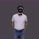 Gay Man in Bow Tie and Anti Covid Lgbt Mask Walking with Hands in Pockets, Alpha in - VideoHive Item for Sale