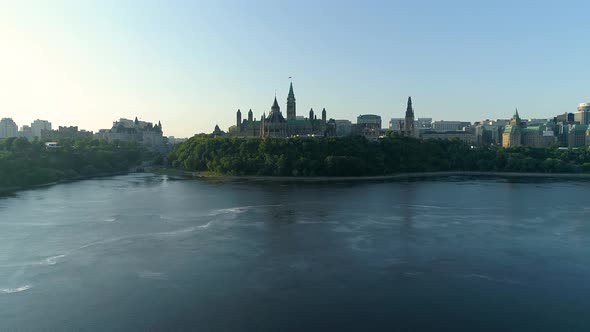 Aerial view of Ottawa and Ottawa River