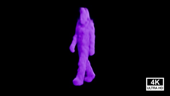 Walking Purple Color Smoke Man