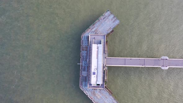 Aerial view of Deal pier, Deal, Kent, UK