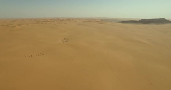 Flying over Dunes in the Desert