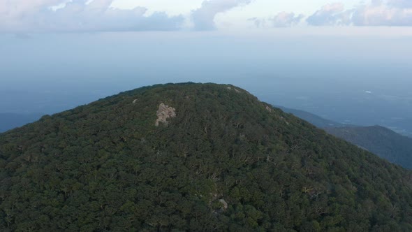 An aerial shot (dolly out) of Mount Pleasant during a summer afternoon. Located in the George Washin