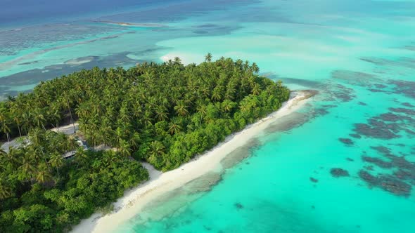 Aerial top view texture of tropical seashore beach journey by blue sea with white sandy background o