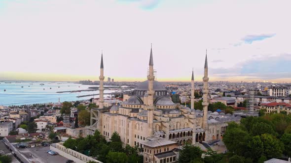 Hagia Sophia Drone Aerial View 