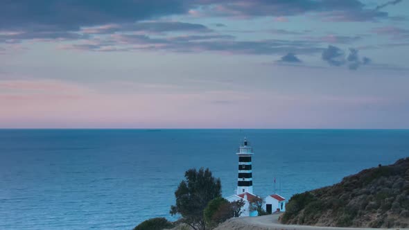 Time Lapse Video of a Lighthouse izmirTurkey