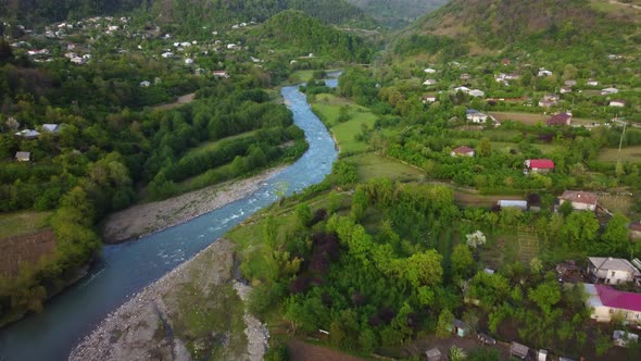 River Valley In The Mountains