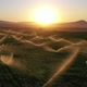 Irrigation system in agricultural field at sunset. Aerial view.  - VideoHive Item for Sale