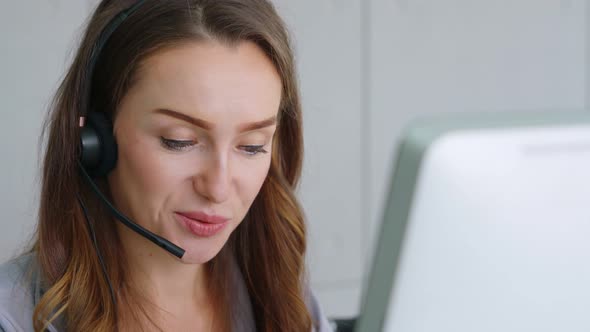 Business People Wearing Headset Working in Office