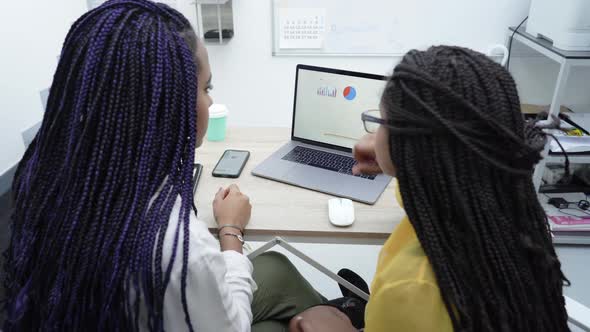 Two African American women working in the office.