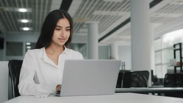 Busy Attractive Successful Arabian Islamic Young Businesswoman Female Worker Student Studying