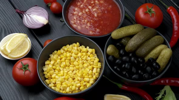 Canned Vegetables in a Plate