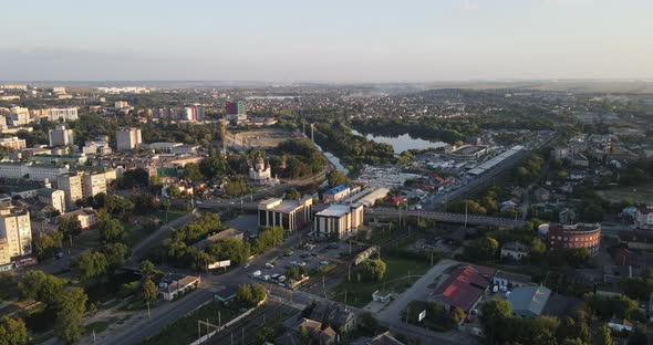 Ukraine City Rivne. Aerial Shot