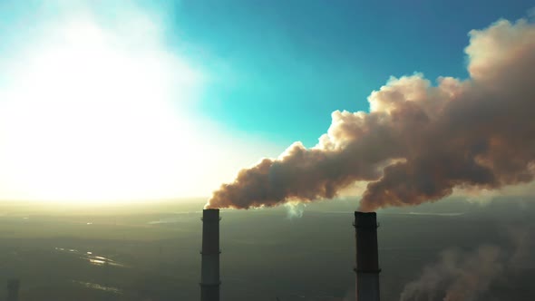 Smoking Factory Chimneys Environmental Problem of Pollution of Environment and Air in Large Cities