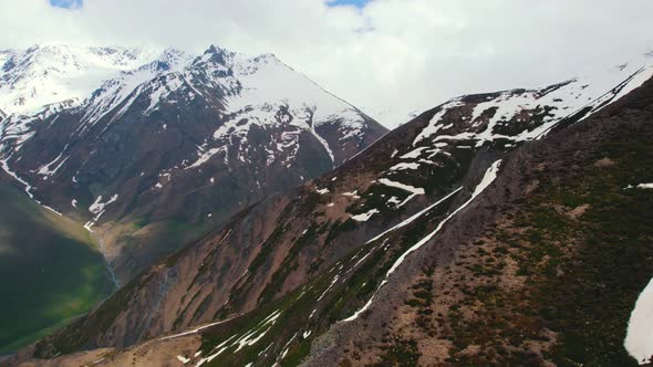 High Angle View of the Snowcapped Mountains Georgia