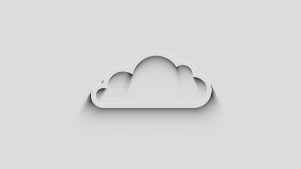 Cloud computing and online storage symbol 3d with shadow alt