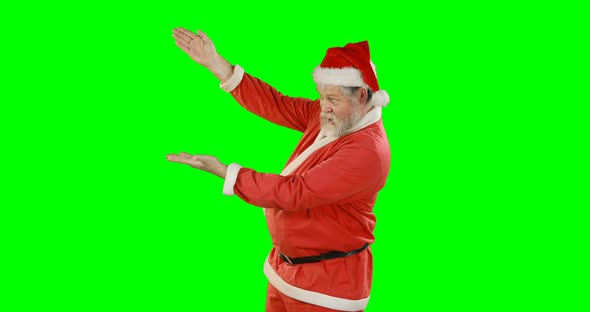 Santa claus gesturing on green screen 4k