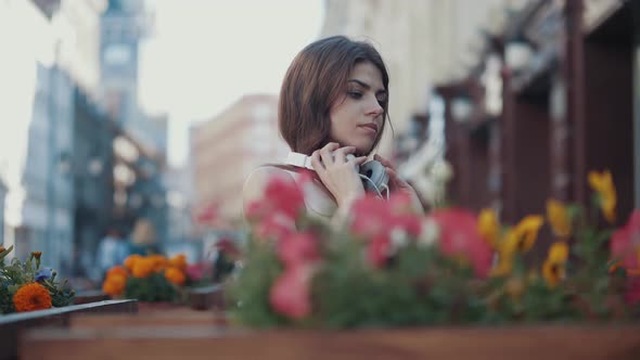 Young girl with headphones