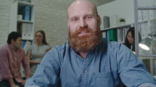 Office Worker Communicating via Video Call