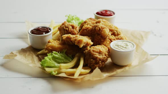 Fried Meat Laid on Chopping Board