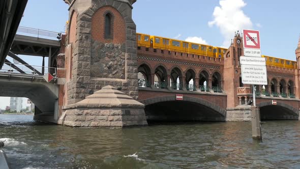 Berlin City - Spree River - Ship, Bridge, Train