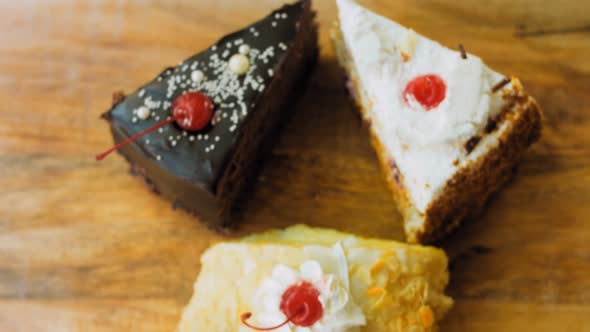 Many Slices of Cake on a Retrostyle Baking Sheet