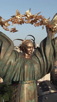 Monument on Independence Square in Kyiv Ukraine