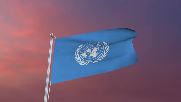 Flag Of United Nations Waving 4k