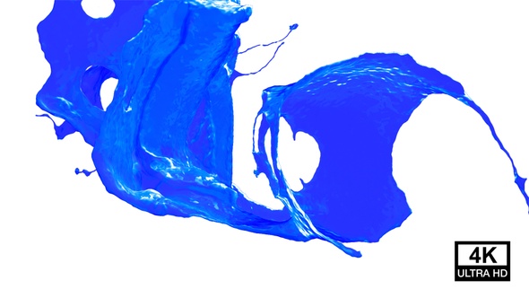 Collision Of Streaming Blue Paint Splash alt