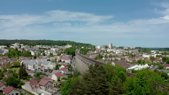 Empty Viaduct Bridge on City Landscape