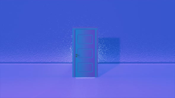 A door with a bright light