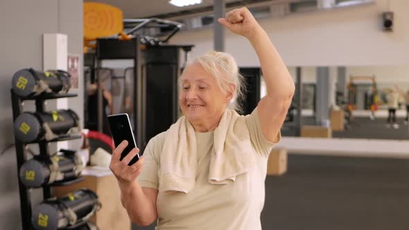 Portrait Old Woman in Gym