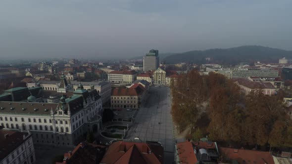 Aerial of the Congress Square and buildings