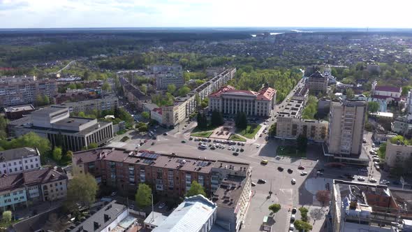 Aerial View Central City Of Zhytomyr