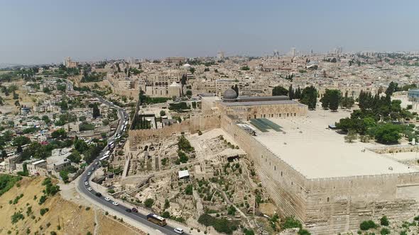 Aerial of the Old City and its surroundings