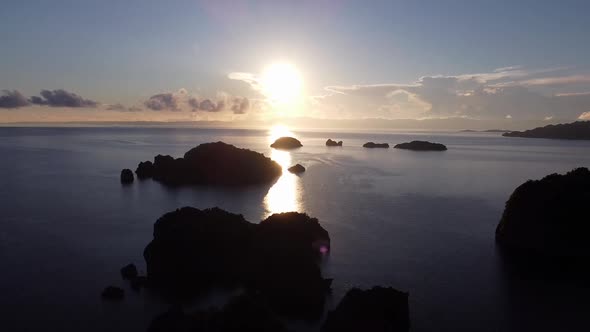 Drone Sunrise, Beautiful , Amazing Sun and Ocean