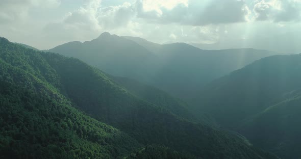 Aerial View of Pristine Green Mountain in Summer