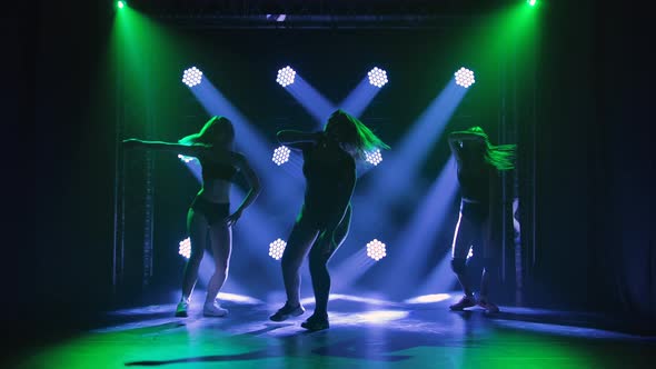 Group of Three Seductive Dancers Shaking Their Butts in Short Shorts